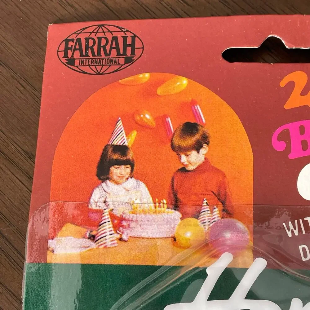 Vintage Birthday Candle Set w/ Holders Party Supplies Prop Hong Kong NOS Farrah